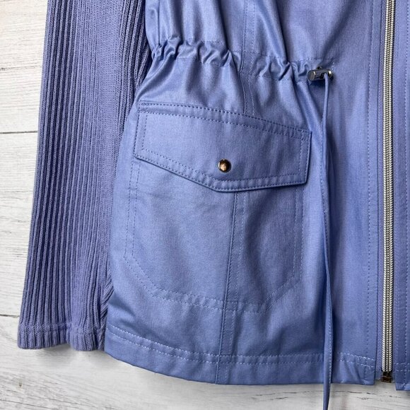 Chicos Zenergy Jacket Womens Size 0/Small Light Periwinkle Knit Mix Long Sleeve - Picture 8 of 15